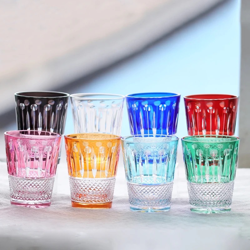 Wine Beer Jp - Vaso de whisky de cristal multicolor