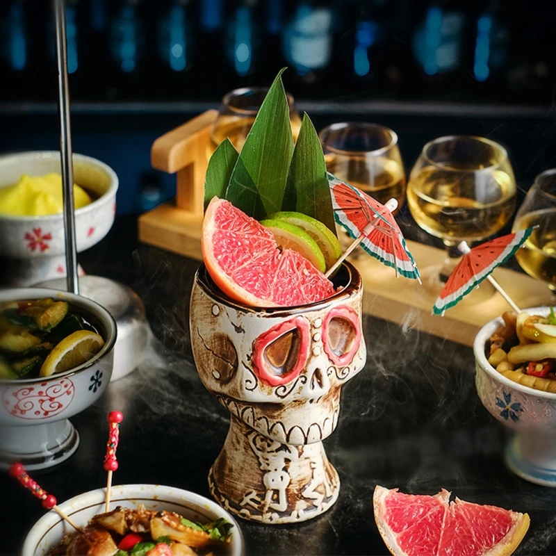 Wine Beer Mix - Taza de Cerámica con Calavera de