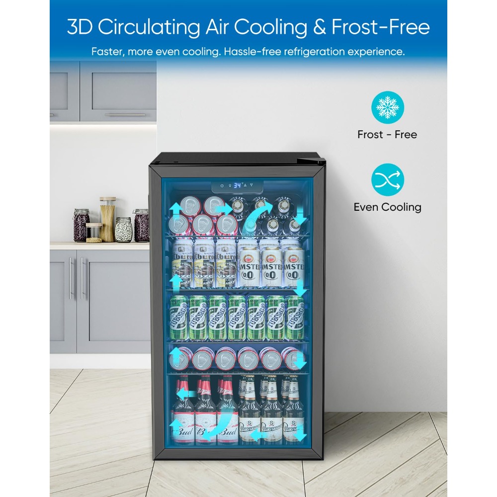 Wine Beer Fridge Small - Mini Refrigerador para Bebidas de 3.2