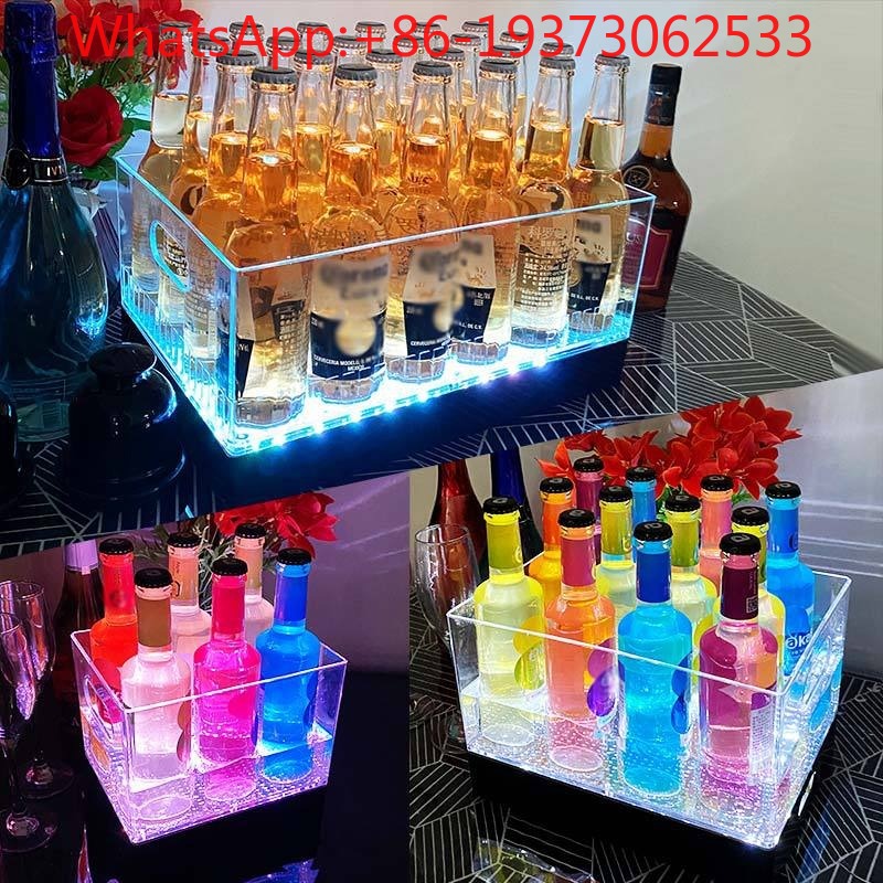 Wine Beer Bar - Cubo de Hielo Luminoso Cuadrado, Cubo