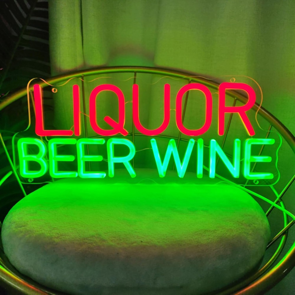 Wine Beer Store - Letrero LED de Neón para Licores,