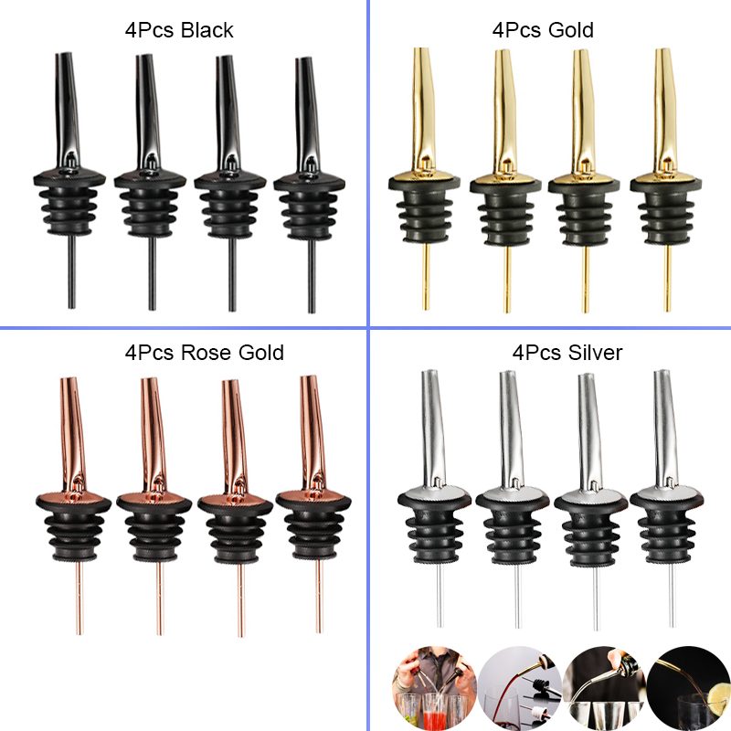 Wine Aerator Pour - Vertedores de licor negros/oro rosa/plateados, vertedores