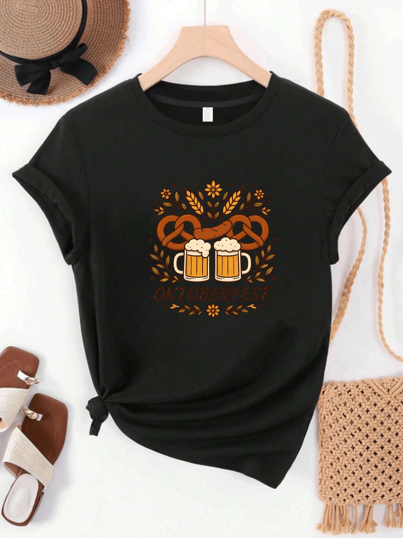 Wine Beer Festival - 【MYJ062633】Camiseta para mujer Beer Festival, camiseta