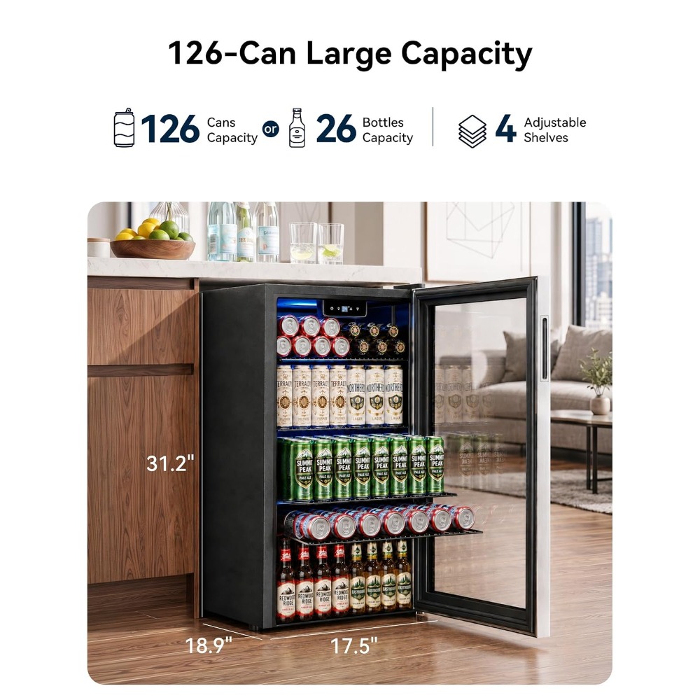 Wine Beer Fridge Small - Mini Refrigerador para Bebidas de 126