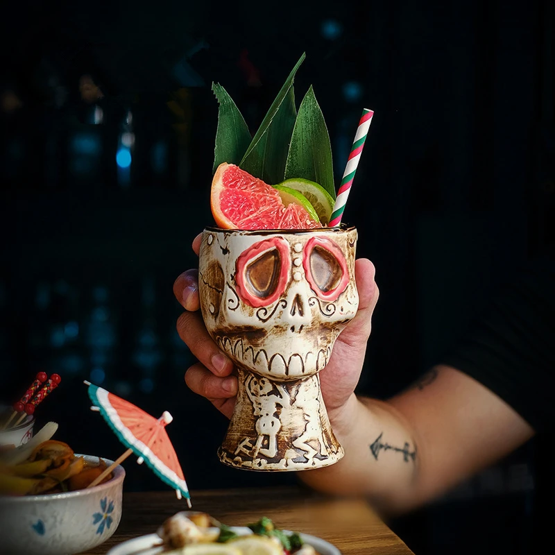 Taza de Cerámica con Calavera  - Wine Beer Mix reseña y precio