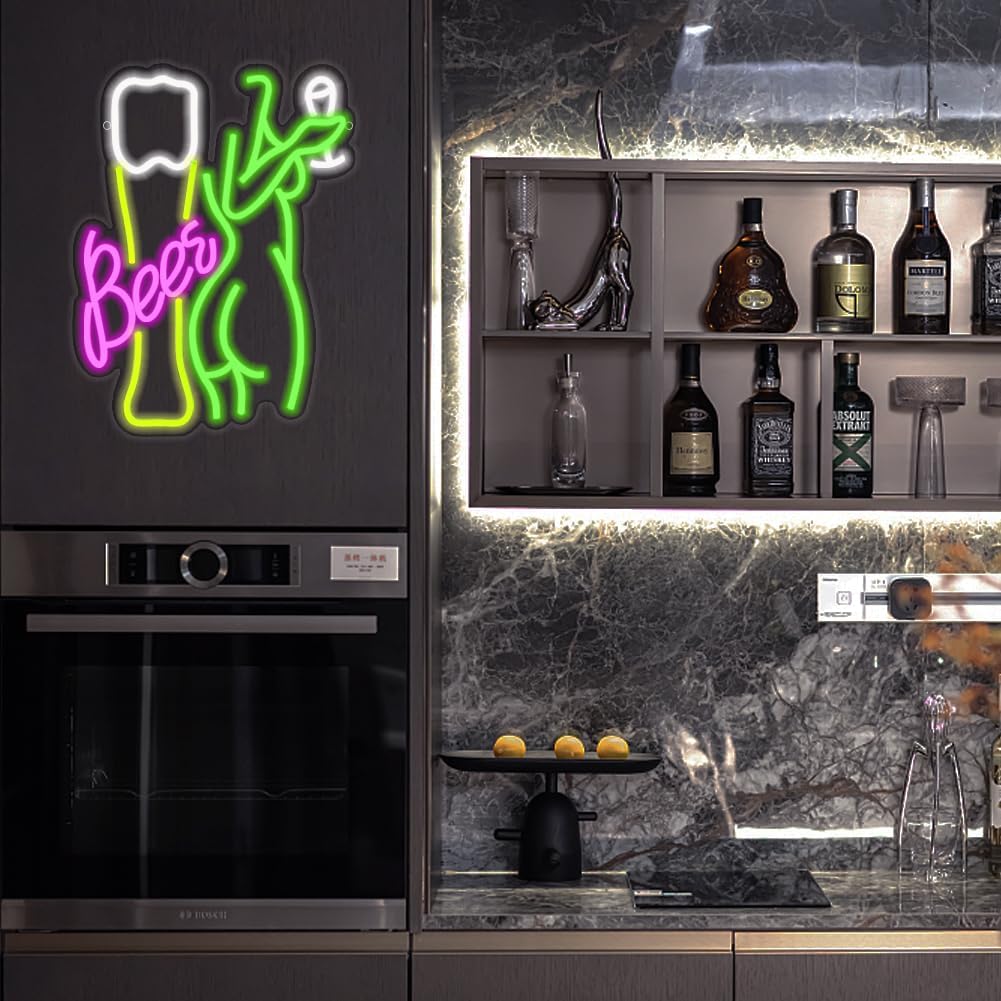 Letrero de Neón con Diseño de  - Wine Beer Store reseña y precio